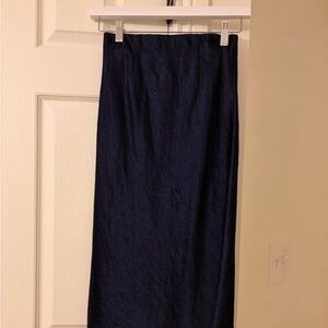 Aritzia Navy Midi Slip Skirt